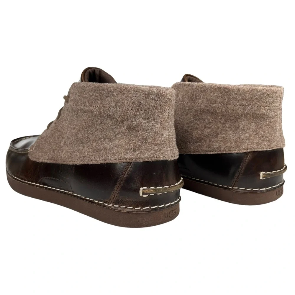 UGG Caldwell Vibram Leather Wool Chukka Boots Brown‎ Men’s Size 12 1003885